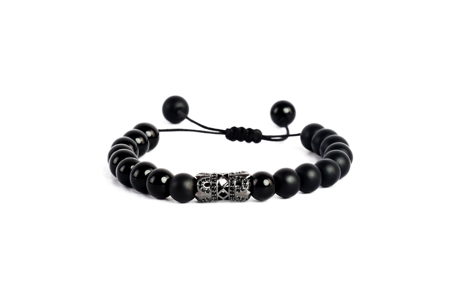 سوار التبت الأسود ومجموعة حجر العقيق من الزركون