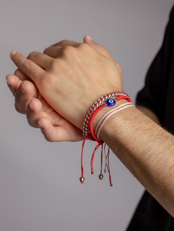 مجموعة أساور ثلاثية من التألق الأحمر