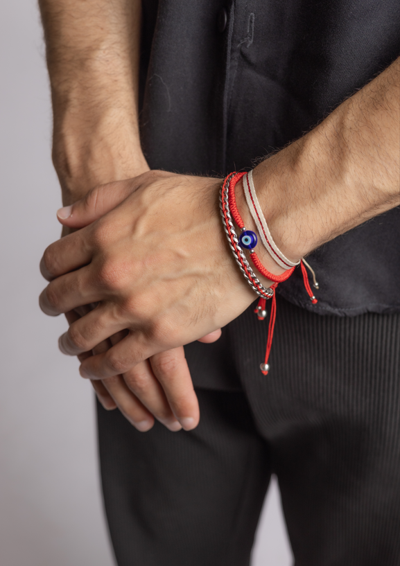 مجموعة أساور ثلاثية من التألق الأحمر