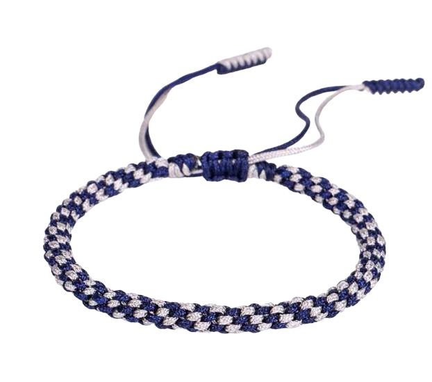 Dark blue & Grey bold Tibetan bracelet