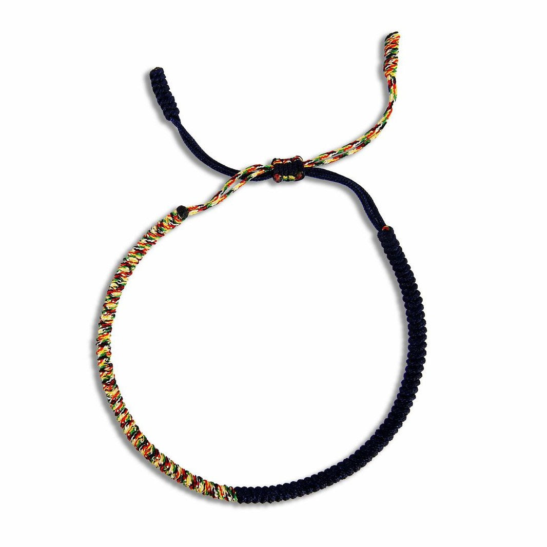 Half colorful half dark blue Tibetan bracelet