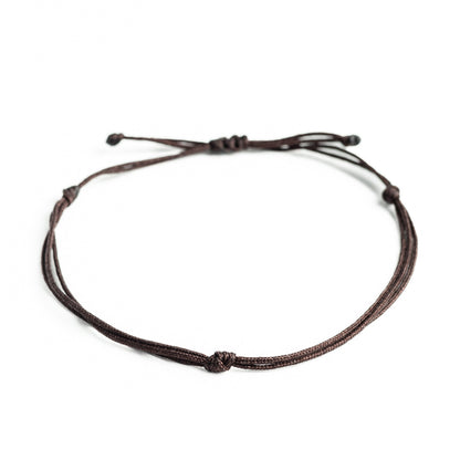 Brown Centered Knot Thread Bracelet