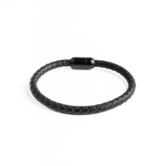 Leather Stainless Lock Bracelet