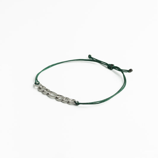 Olive Threaded Stainless Steel Strand Bracelet