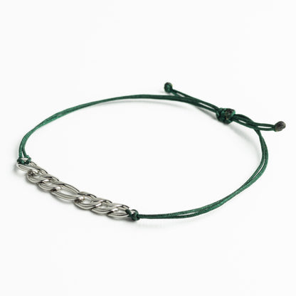 Olive Threaded Stainless Steel Strand Bracelet