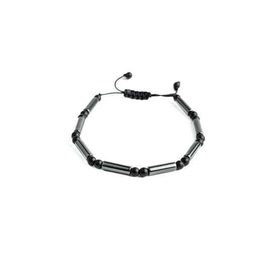 Hematite and Onyx Symmetry Bracele