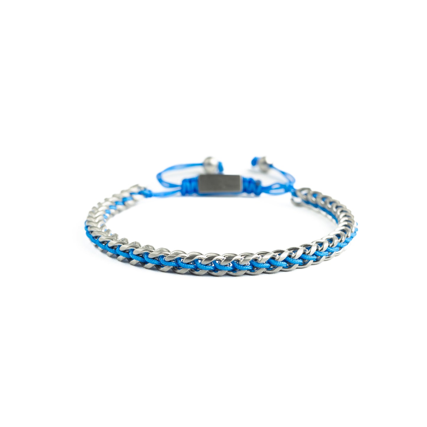 Stainless Steel & Blue Thread Bracelet