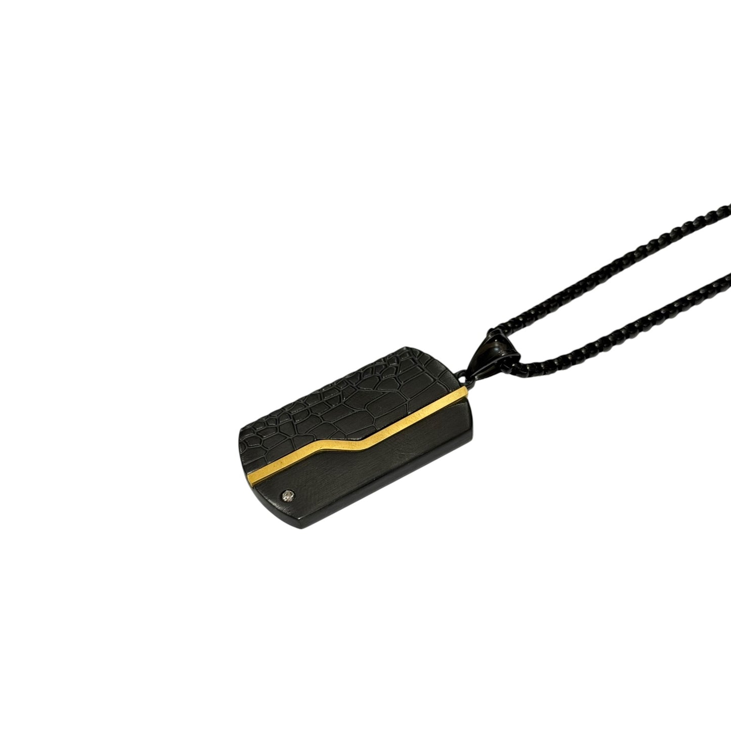 Dog tag golden line Necklace