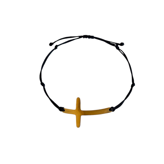 Threaded cross bracelet