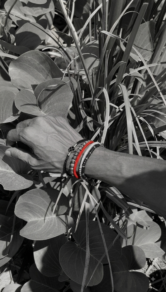 Hand braided RED Cotton Bracelet