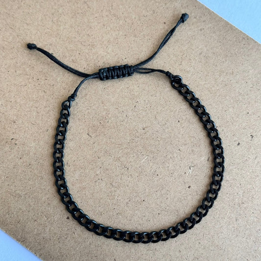 Black Chain Stainless Steel Adjustable Bracelet