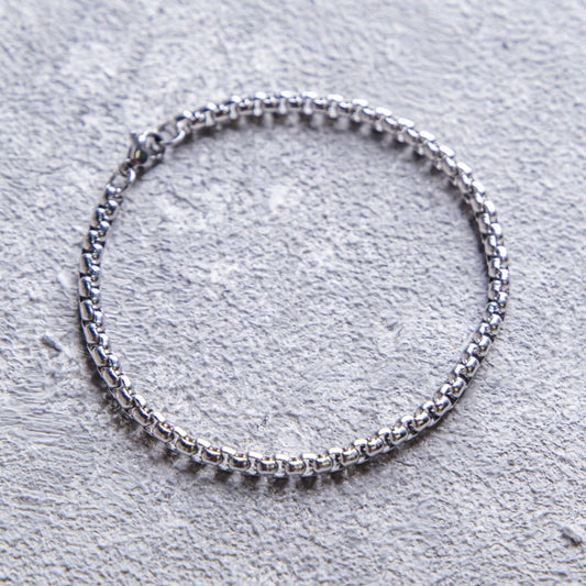 Silver Luminance: Stainless Steel Bracelet