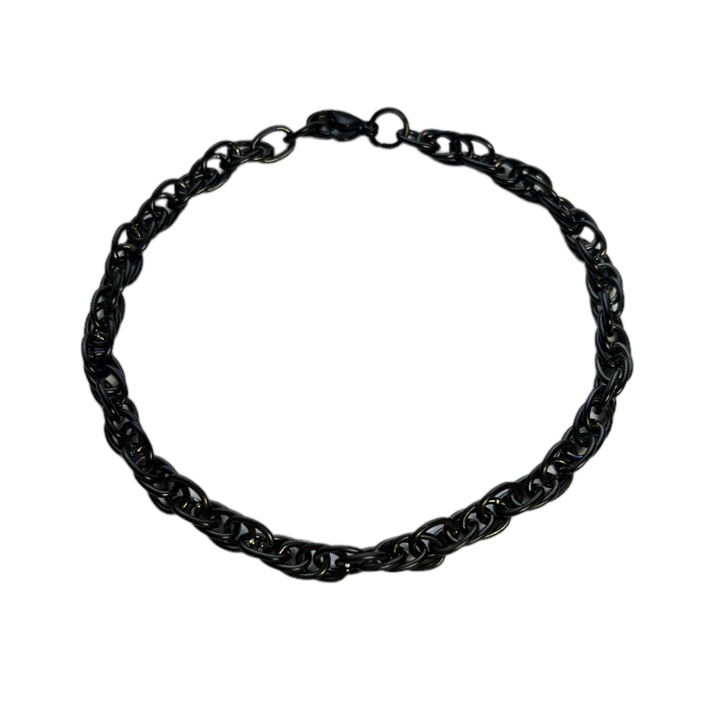 Obsidian Link: Black Stainless Steel Chain Bracelet