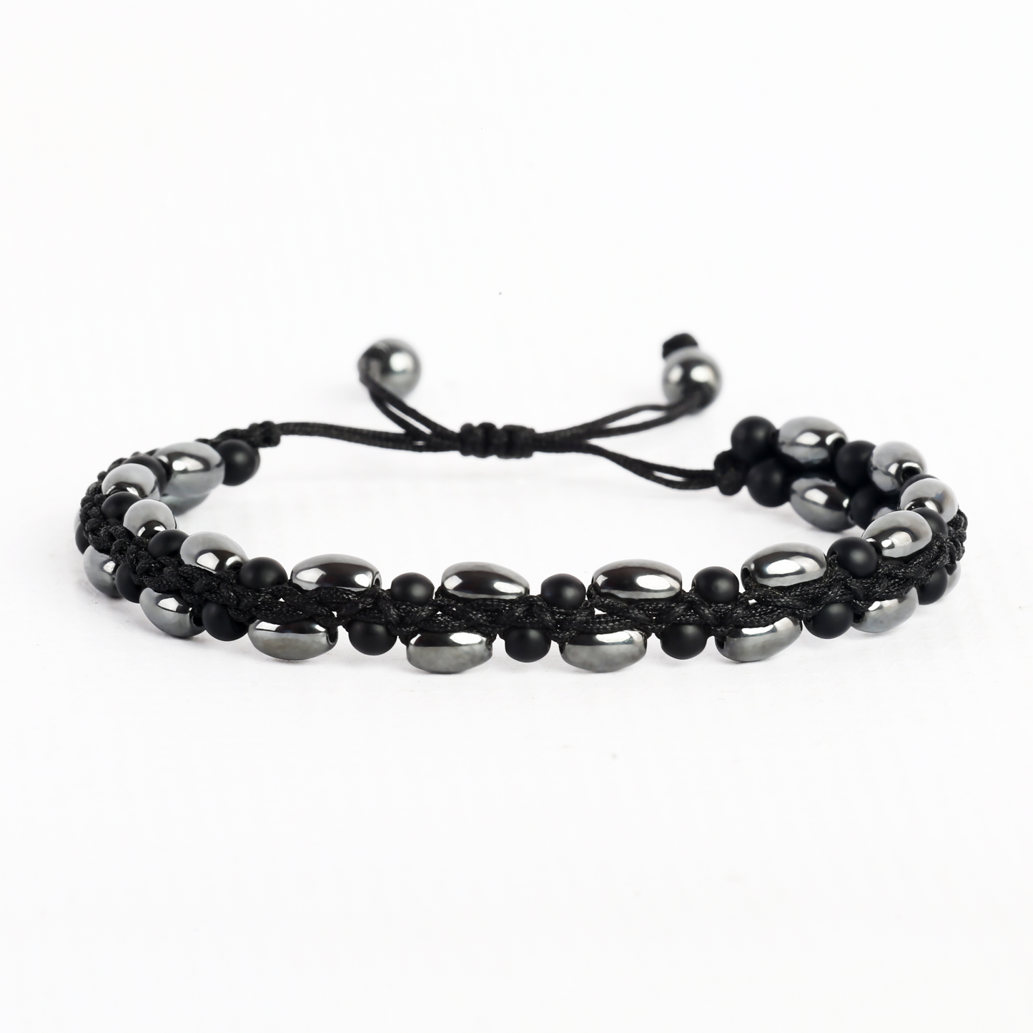 Zig zag onyx bracelet & Leather bracelet Set