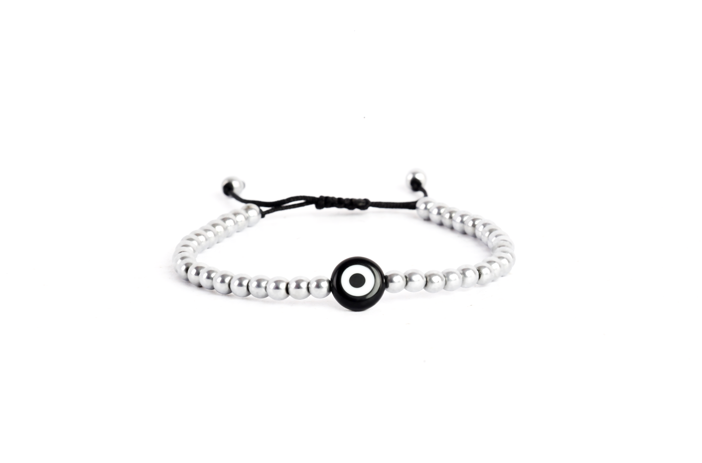 Evil black eye hematite bracelet 2 mm