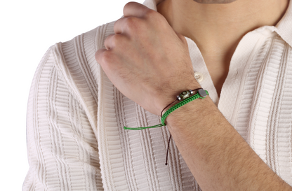 Green hexa bracelet & Green eye parcora Set