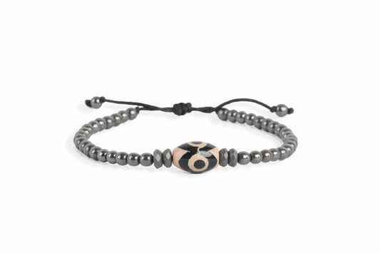 Evil eye stone & black hematite bracelet