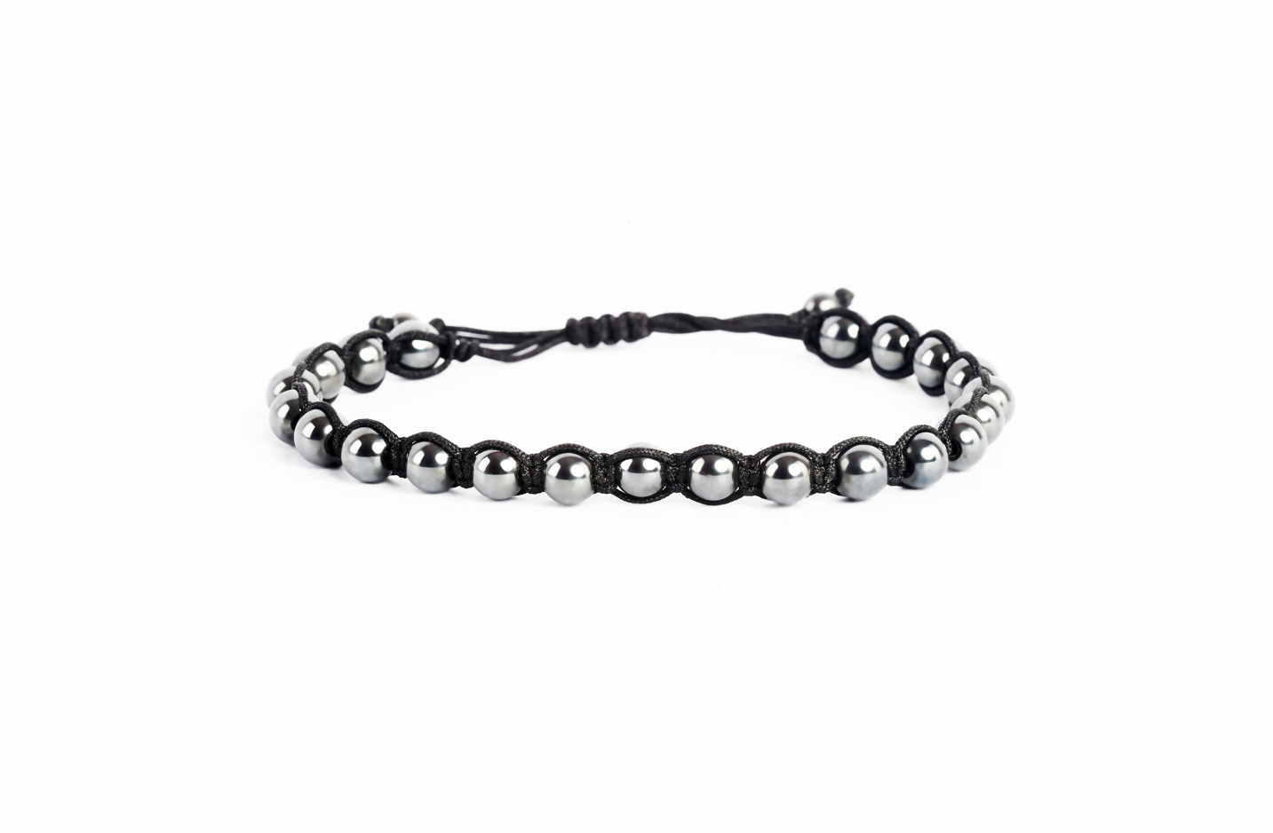 8 Knot bracelet 6 mm black hematite